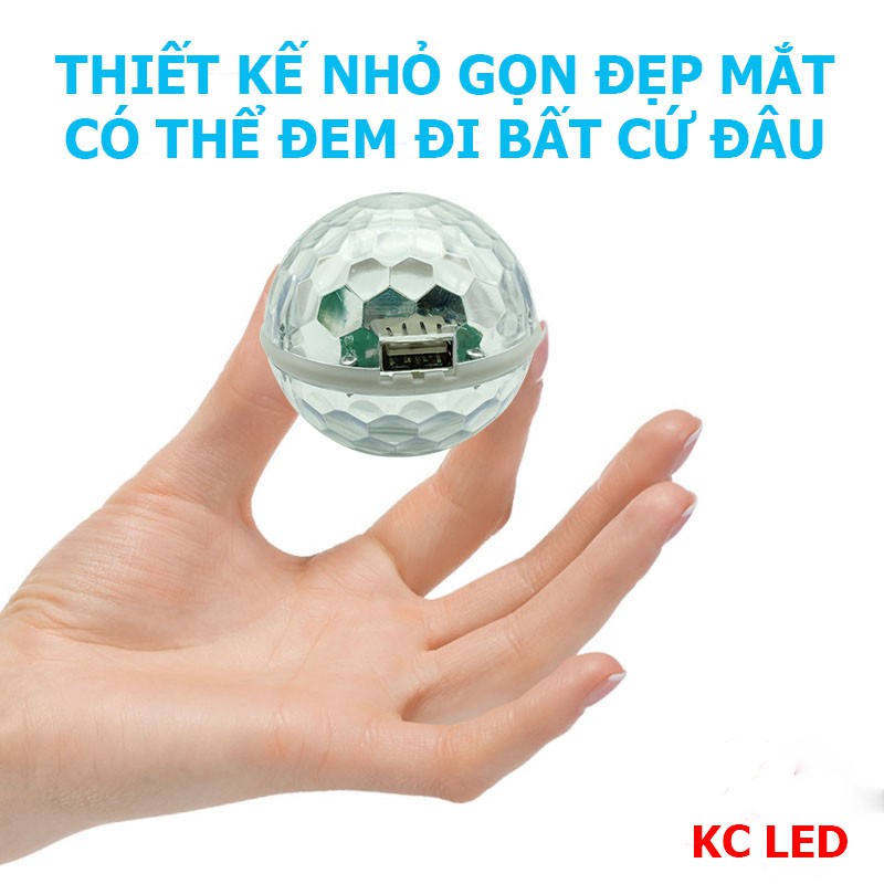 Đèn LED Vũ Trường Kết Nối Điện Thoại Tự Xoay 7 Màu Đèn Quẩy Bar