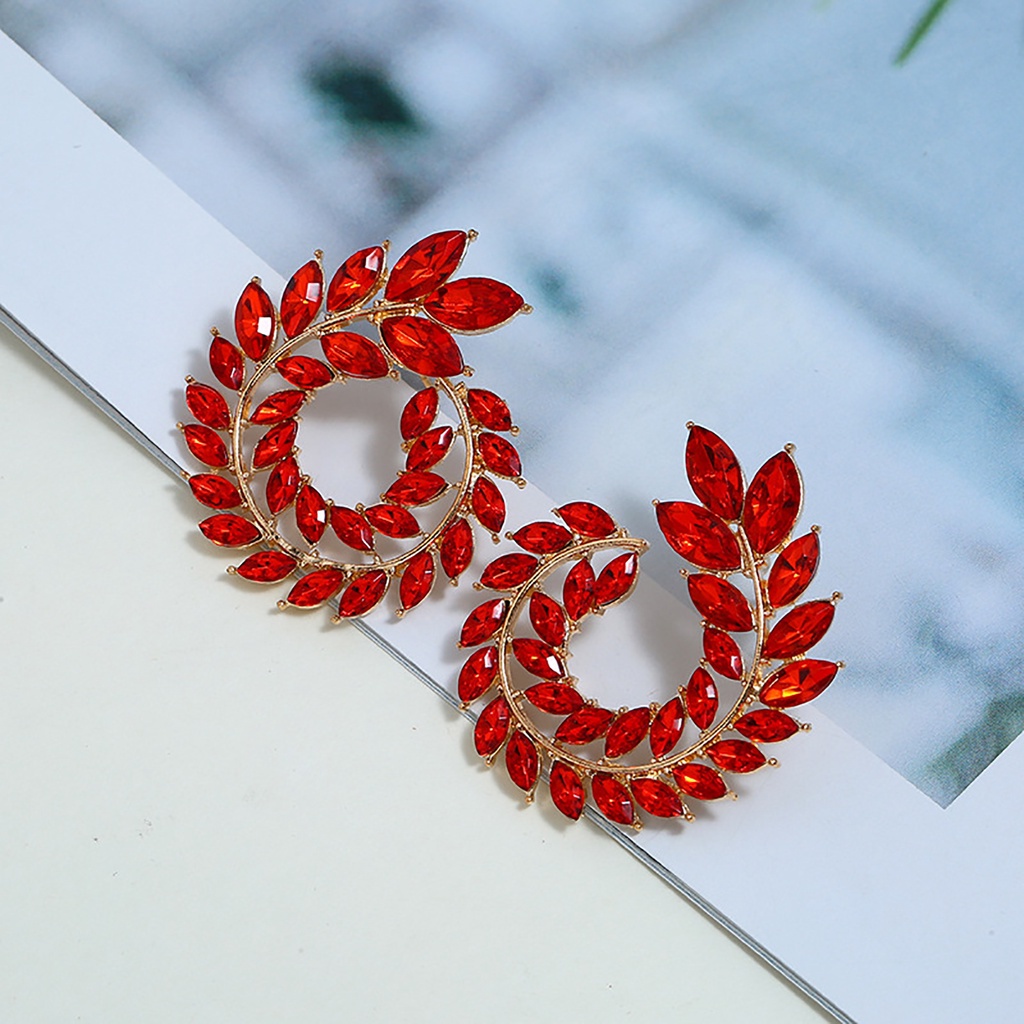 1 Đôi Bông Tai Hình Tròn Đính Đá Zircon Thời Trang Dành Cho Nữ