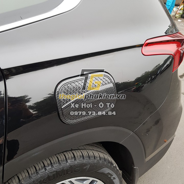 Hyundai Santafe 2019-2021 - Ốp nắp bình xăng vân Carbon