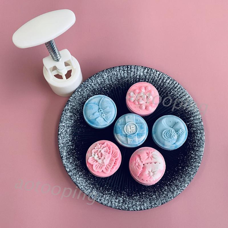 50g Khuôn Cắt Bánh Trung Thu Với 6 Con Dấu Khác Nhau