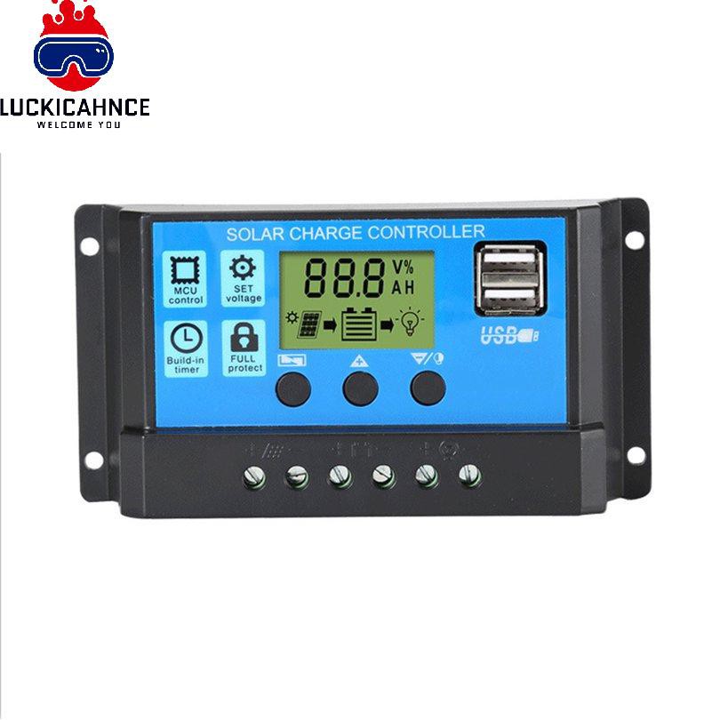 Bộ Điều Khiển Sạc Năng Lượng Mặt Trời 60a 50a 40a 30a 20a 10a 12v 24v Lcd