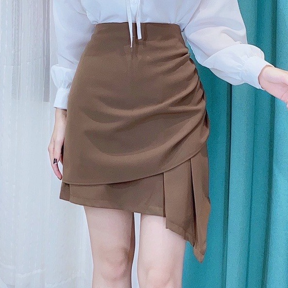 Chân váy nữ dáng chữ A lưng cao thiết kế vạt bèo chéo sang chảnh phong cách công sở lịch sự - Mã CV527-PANOSI