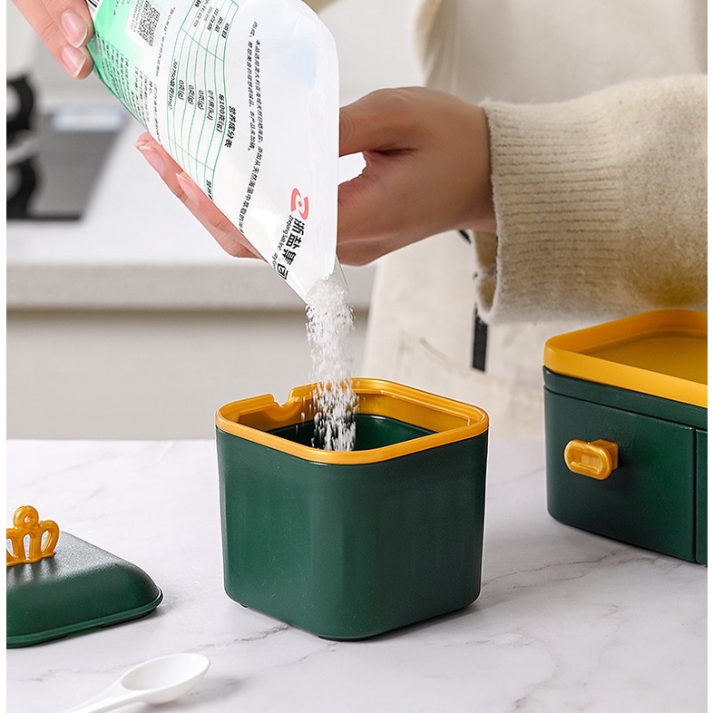 Bộ Hộp Đựng Gia Vị Thiết Kế Kiểu Ngăn Kéo Tiện Dụng