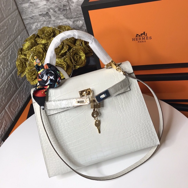 Túi H*M da bò dập vân cá sấu hàng cao cấp