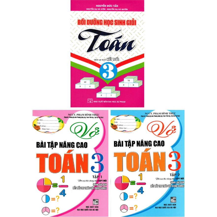 Sách - Combo Bồi Dưỡng Và Nâng Cao Toán 3 (Bám Sát SGK Kết Nối) (Bộ 3 Cuốn)