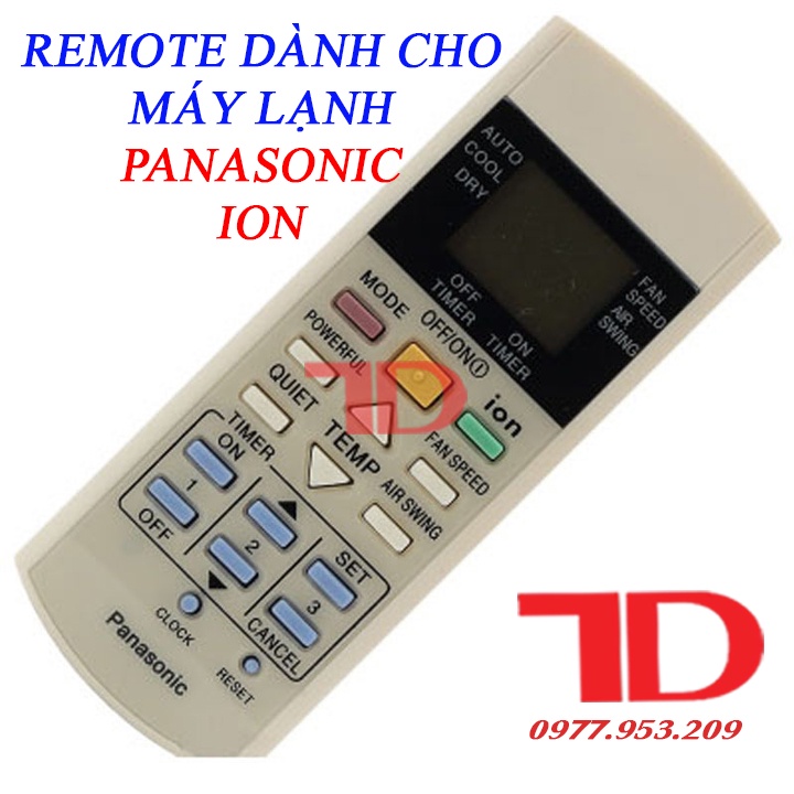 Remote máy lạnh, điều khiển dành cho máy lạnh Panasonic ion