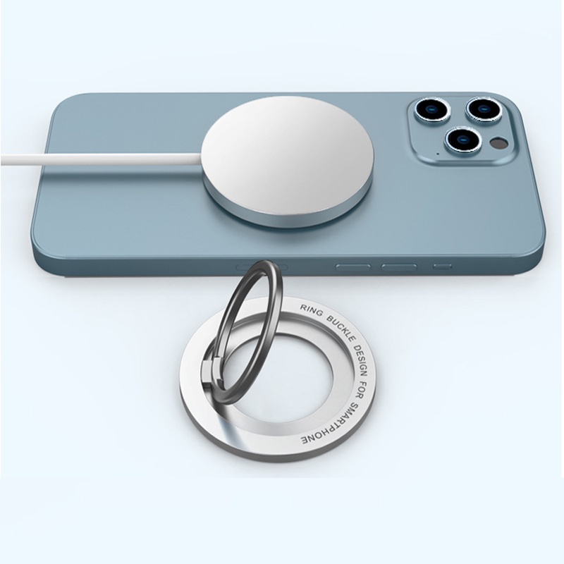 Nhẫn Đỡ Điện Thoại Kiêm Sạc Không Dây Có Nam Châm Hít Gắn Xe Hơi Cho iPhone 14 pro max 12 13 mini pro max