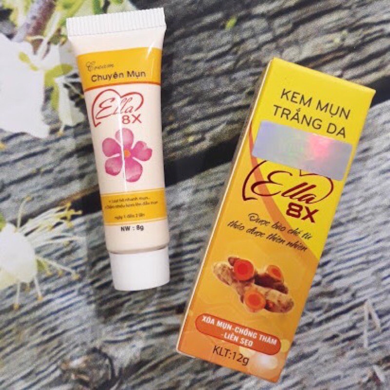 KEM MỤN TRẮNG DA ELLA 8X 12g