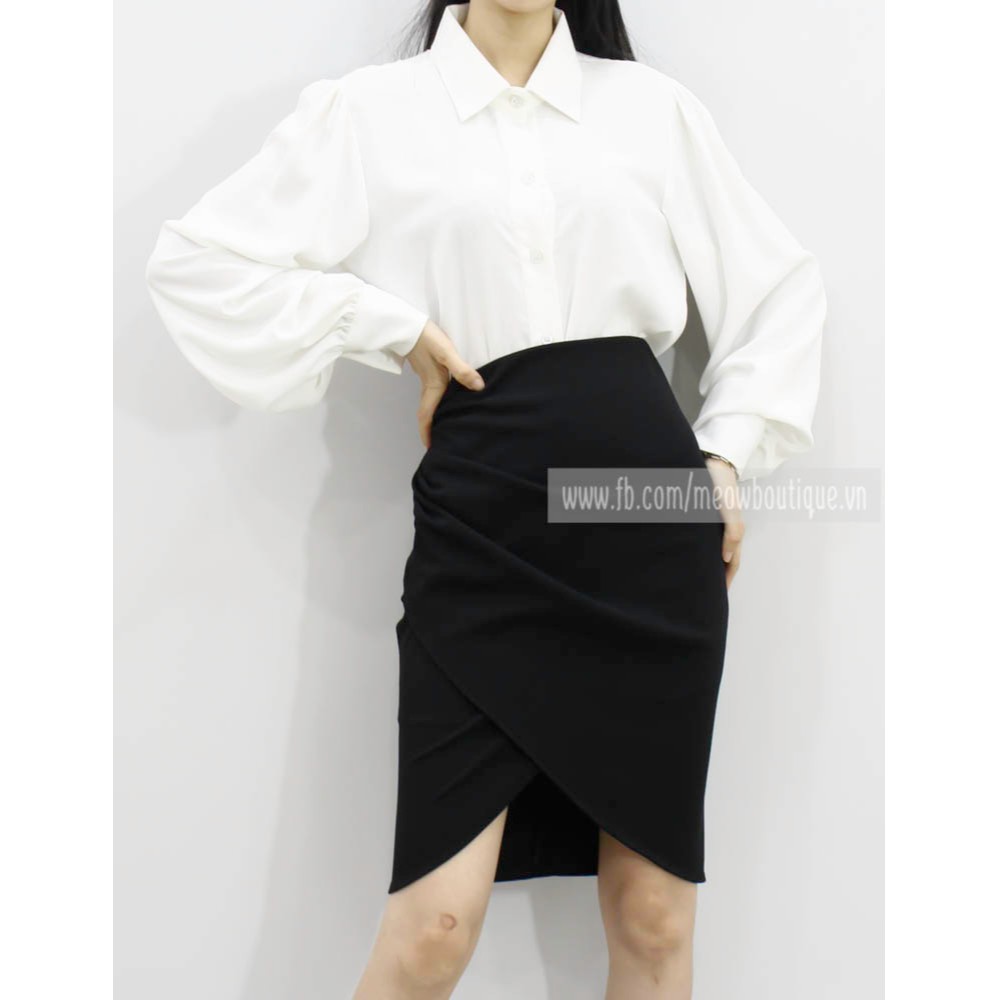 [Mã FATHANG5 giảm 10K đơn 50K] [Hình thật tự chụp] Chân Váy Công sở Bút Chì Tulip Xếp Pli Nhún Meow Boutique | BigBuy360 - bigbuy360.vn