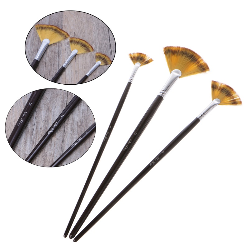 Bộ Cọ Vẽ Tranh Sơn Dầu / Nước 3 Kích Cỡ Tiện Dụng