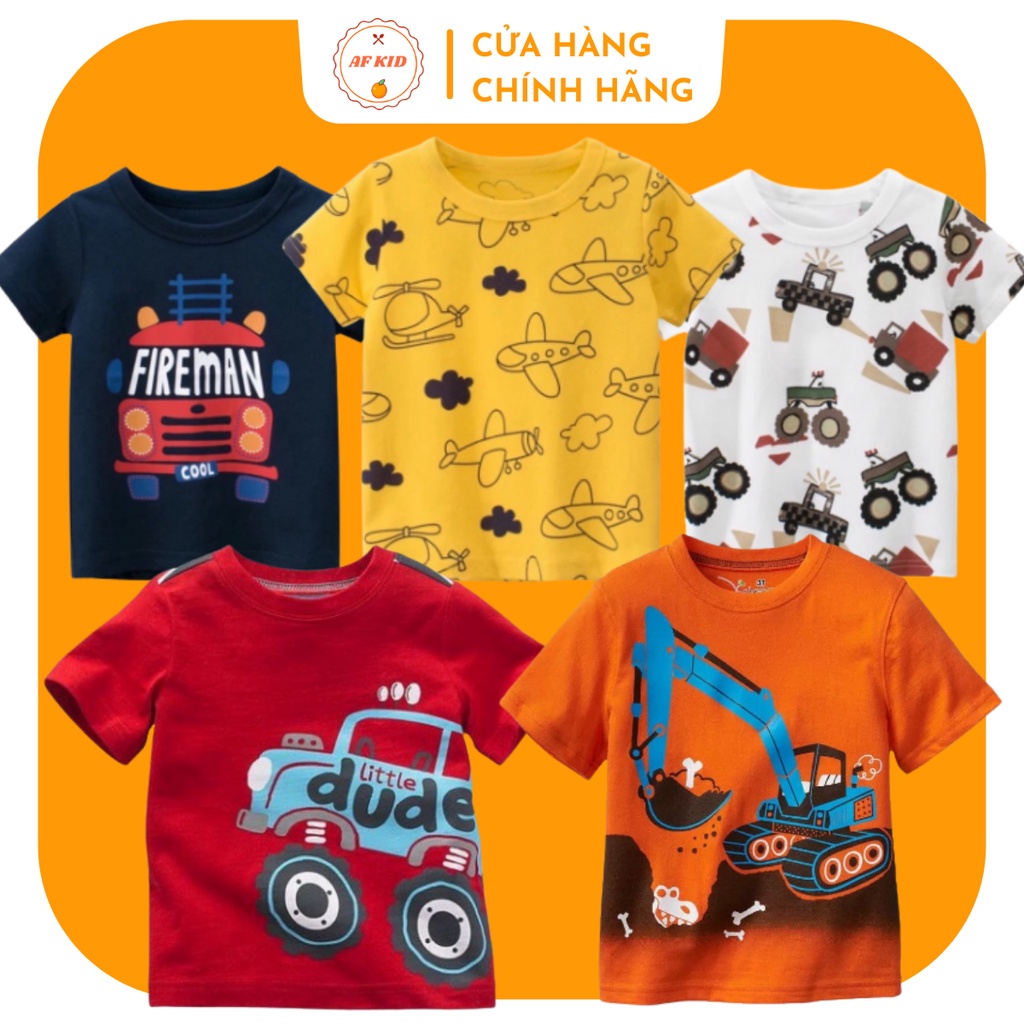 Áo Xe địa hình cho bé 12kg-25kg - Họa tiết xe, máy bay, xe cứu hỏa siêu dễ thương