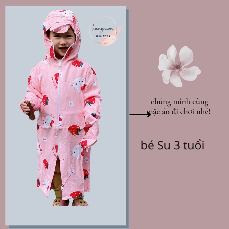 Áo chống nắng choàng lanh 2 lớp cho bé gái , bé trai from