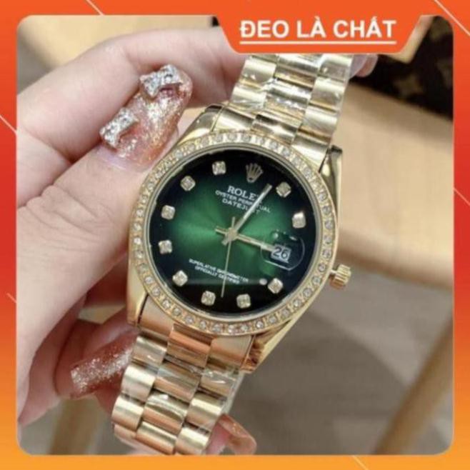 [Free Sip]  [Siêu Phẩm]  Đồng hồ nam rolex dây kim loại viền đính đá hoàn hảo - Đồng hồ Rolex Việt Nam  leocamwatch