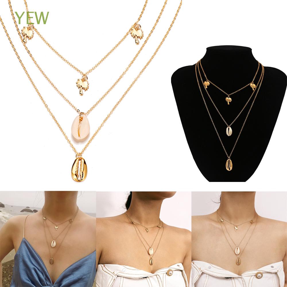 Vòng cổ choker dây xích vỏ sò mùa hè