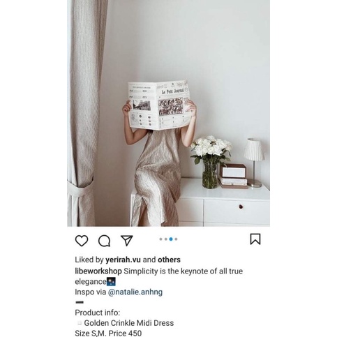 Váy 2 dây nhũ vàng libe size S