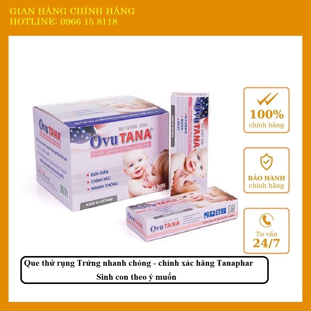 QUE THỬ RỤNG TRỨNG OVUTANA HỘP 12 QUE NHANH VÀ CHÍNH XÁC.