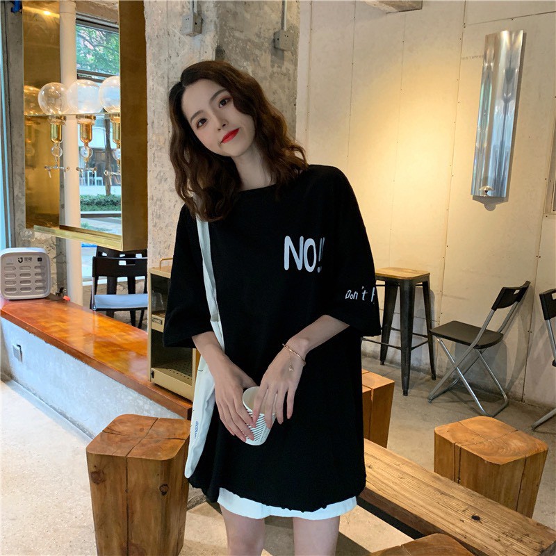 Áo Thun Tay Lỡ In Chữ NO! - Vải Cotton Dày dặn, Co dãn 4 chiều, Thoáng mát - Áo Phông Nam, Nữ | BigBuy360 - bigbuy360.vn