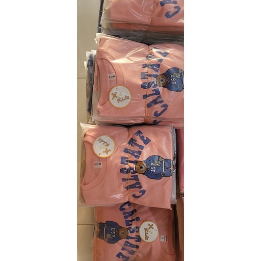 Bộ da cá cổ tròn gấu USA cho bé