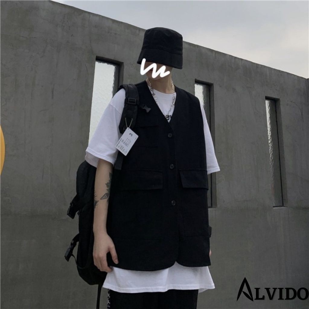 Áo gile ALVIDO unisex form rộng Gile Basic Tea nam nữ oversize phong cách ulzzang GL21