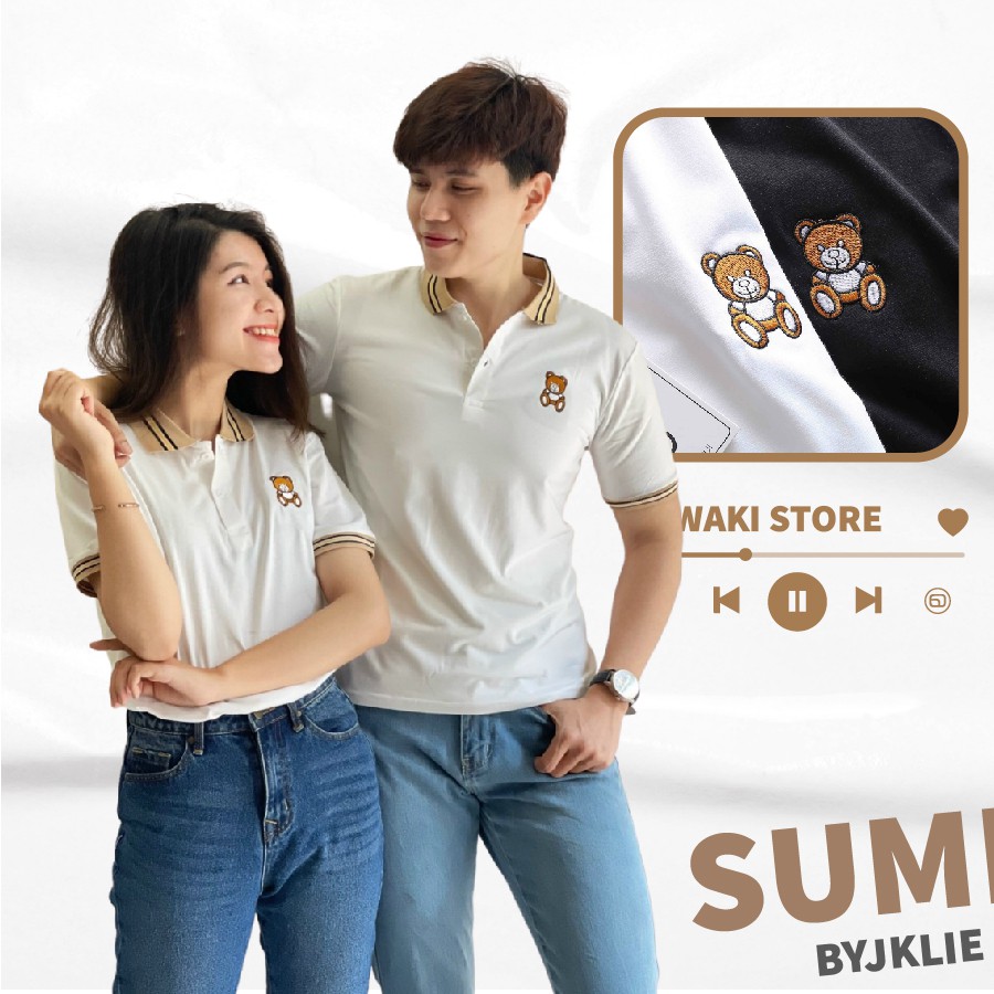 Áo thun nam nữ POLO vải cotton cao cấp ngắn tay in hình chú gấu cực sang trọng - TT14 | BigBuy360 - bigbuy360.vn
