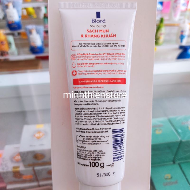 Sữa rửa mặt Biore Sạch mụn & Kháng khuẩn