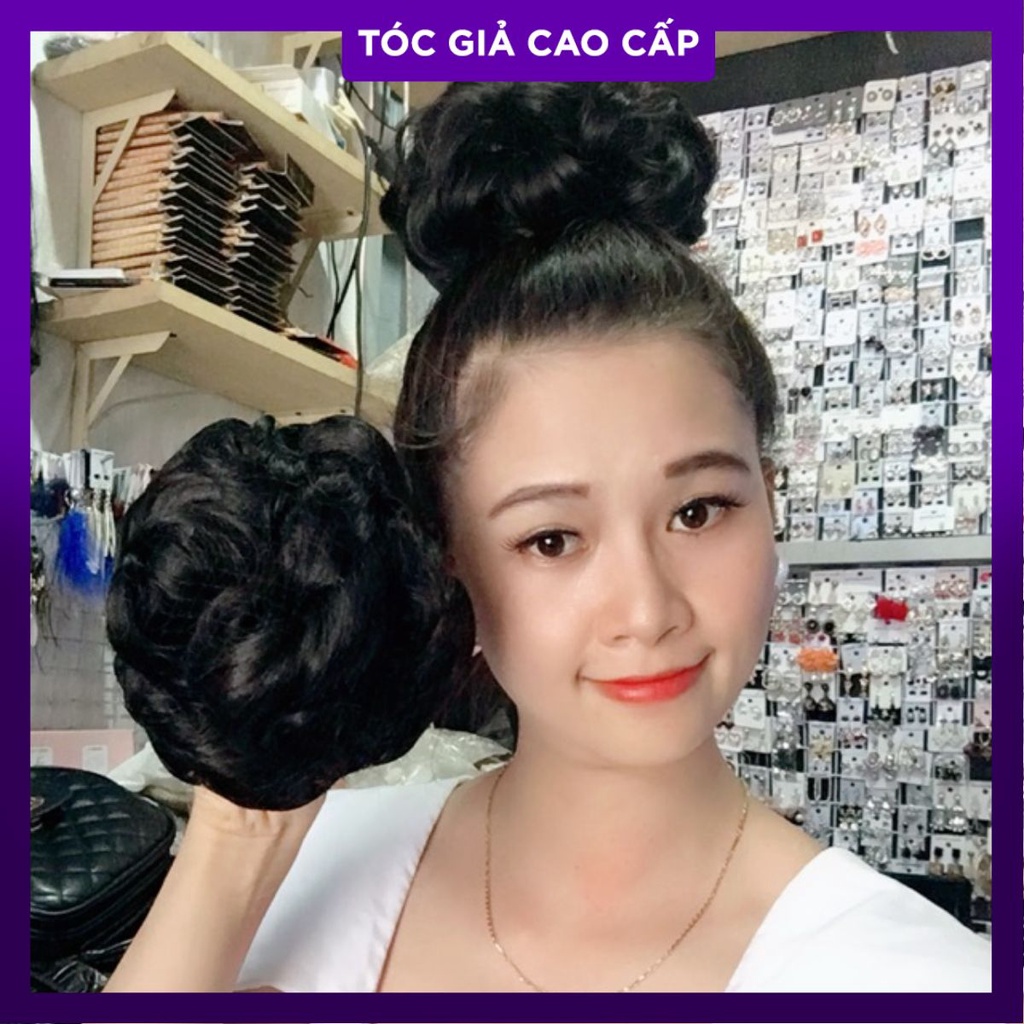 Tóc búi hoa dây rút kèm video