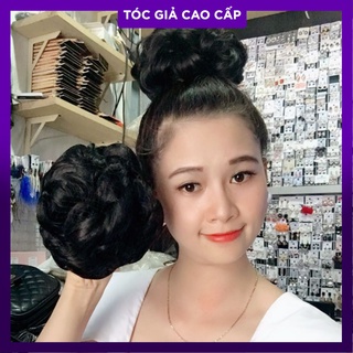 Tóc búi hoa dây rút kèm video