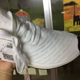 Giày NMD R2 Primeknit White Black