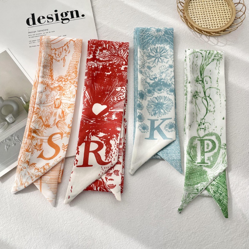 Set 26 Chữ Cái Vải Lụa Satin Thắt Nơ Trang Trí Túi Xách Thời Trang