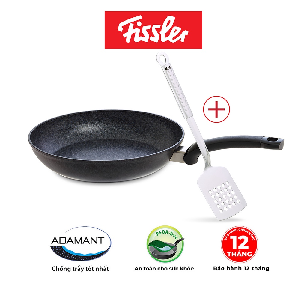 Bộ 2 món chảo chống dính cao cấp Đức đáy từ Fissler Adamant Classic và Vá vuông Fissler Magic hàng chính hãng, an toàn