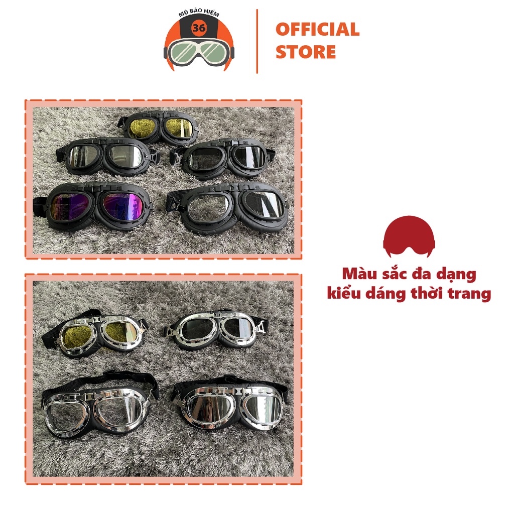 Kính UV- Phi Công SUNDA gắn mũ bảo hiểm nửa đầu