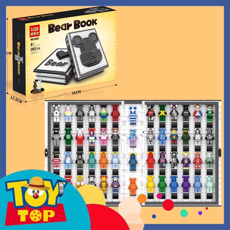 Đồ chơi lắp ráp bộ sưu tập gấu Bearbrick dạng quyển sách Bear Book xếp hình LQS 6301 với 2622 mảnh ghép