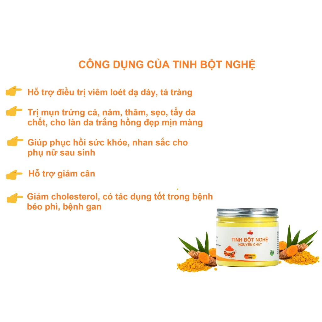 Tinh bột nghệ nguyên chất Vinafruits