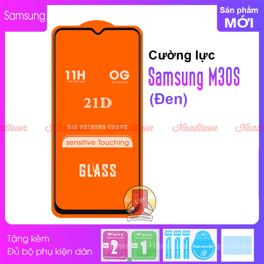 Kính Cường lực Samsung Galaxy M30s Full màn hình 21D Handtown SIÊU BỀN