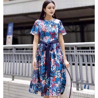 Đầm hoa xanh nữ 75