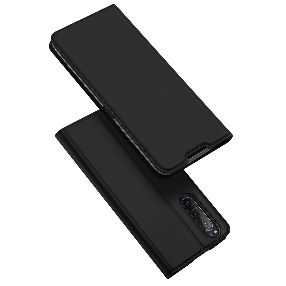 Bao Da PU Điện Thoại Nắp Lật Nam Châm Kiêm Ví Đựng Thẻ Hiệu Dux Ducis Cho Sony Xperia 5 II Xperia5 2 SO-52A Đứng