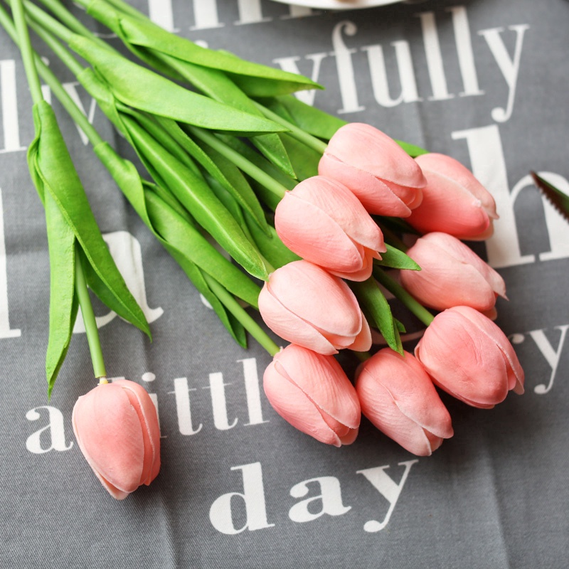 10 Bông Hoa Tulip Nhân Tạo Trang Trí Tiệc Cưới