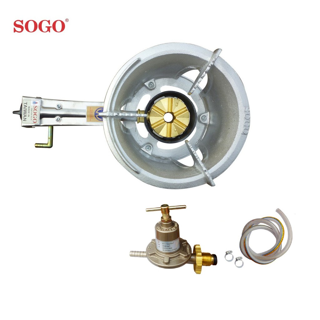 Combo Bếp Khè Gas Công Nghiệp SOGO GT-168-5Q +Bộ Van Cao Áp SW999 và 1,5m Dây