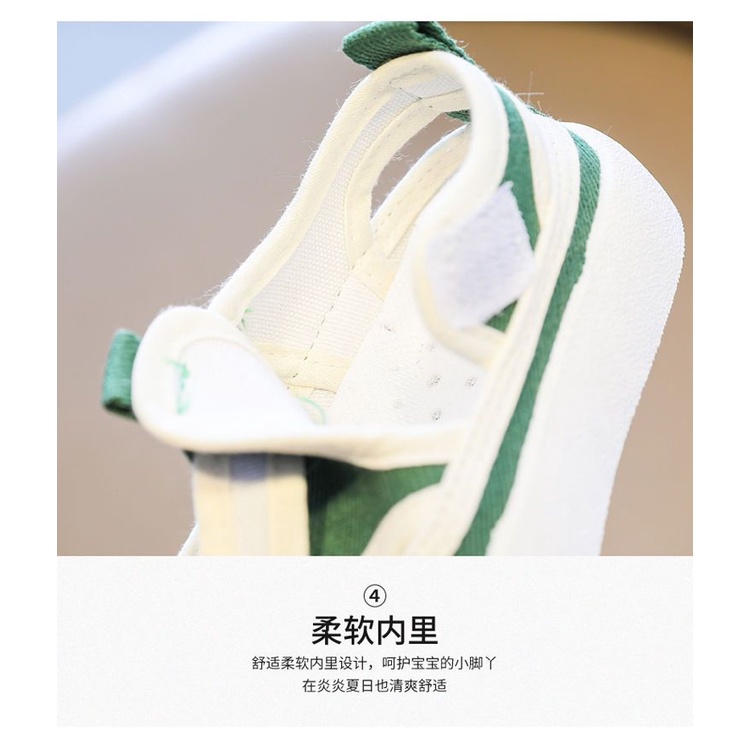 Giày Sandal Vải Canvas Đế Mềm Chống Trượt Thoáng Khí Thời Trang Cho Bé Trai Và Gái