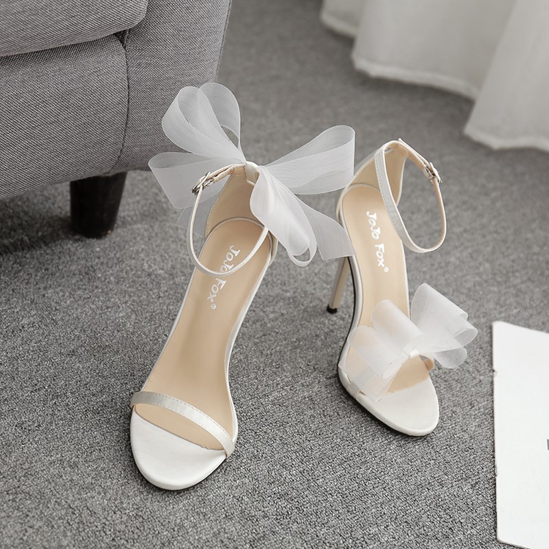 A80 giầy cao gót 10cm nơ buộc có thể đổi kiểu siêu xinh