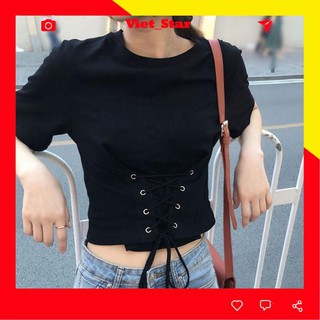 Áo Croptop Rút Dây ❤FREESHIP❤ Áo Crotop Nữ Ôm Uze