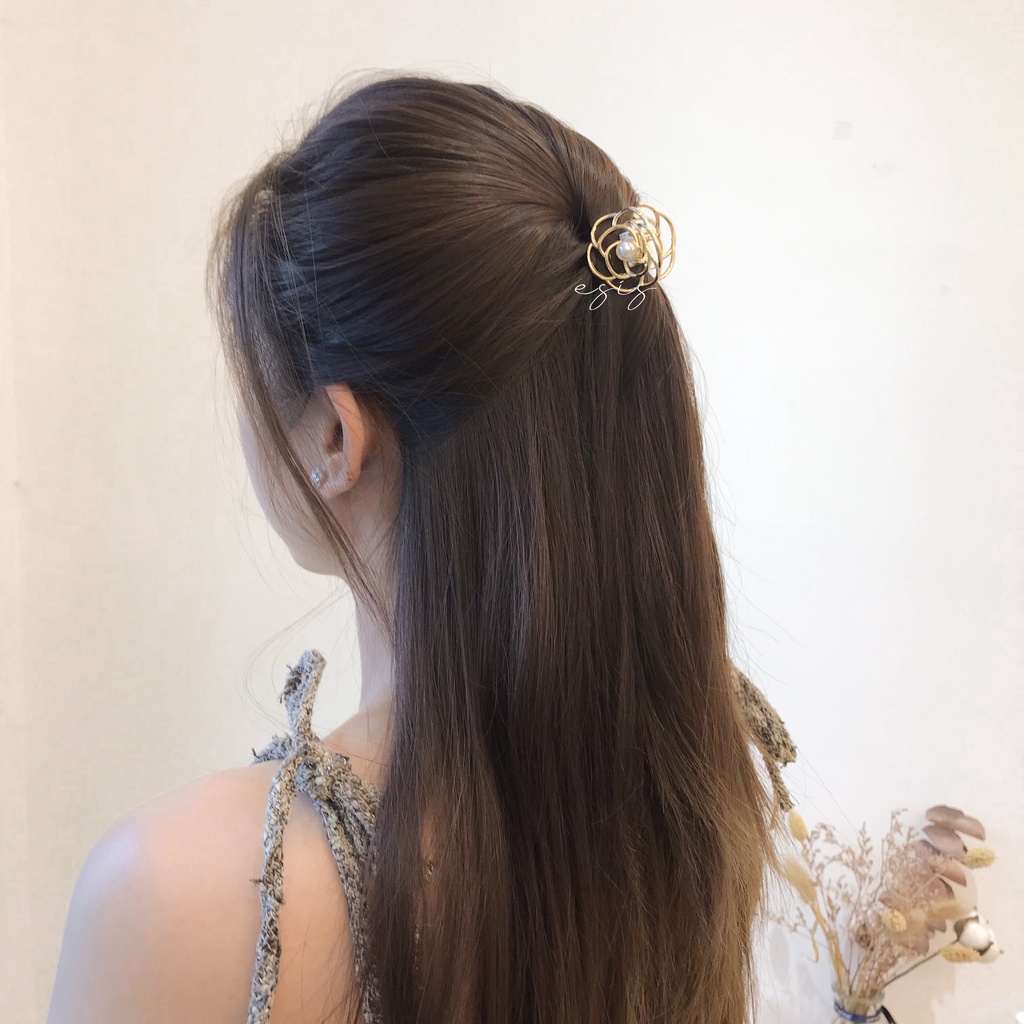 KẸP TÓC NỮ, KẸP GẮP KIM LOẠI HÌNH HOA MINI HÀN QUỐC ESIS ACCESSORIES