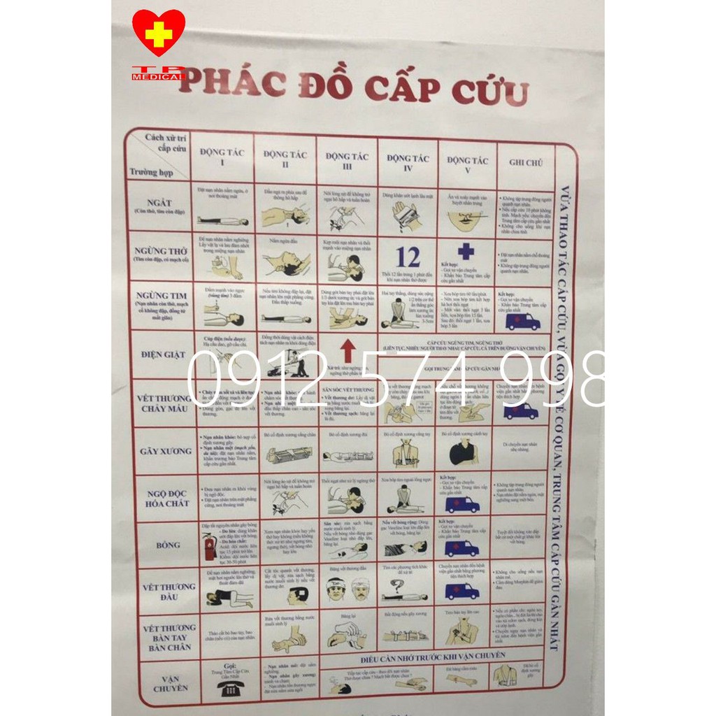 Phác đồ cấp cứu - Phác đồ sơ cấp cứu khổ giấy A2