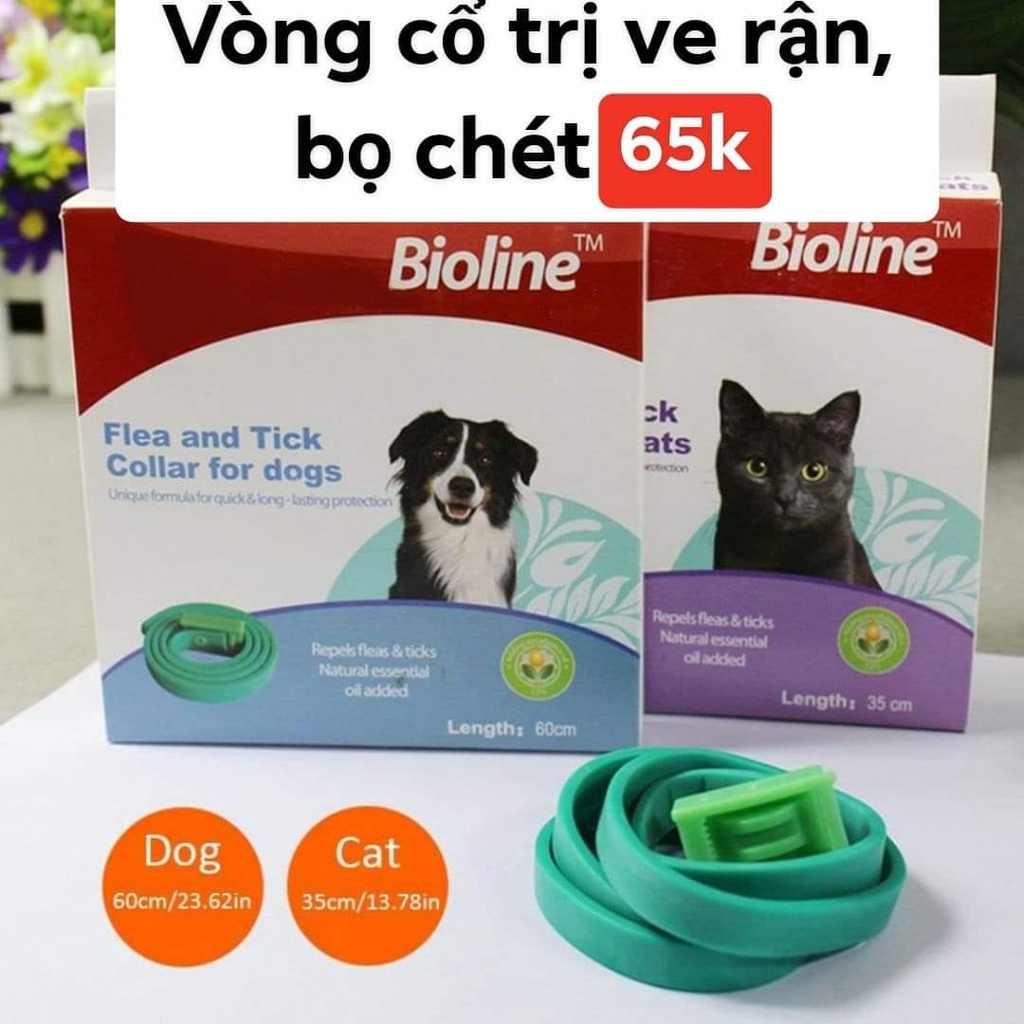 Vòng cổ trị ve rận, bọ chét cho Chó Mèo Bioline