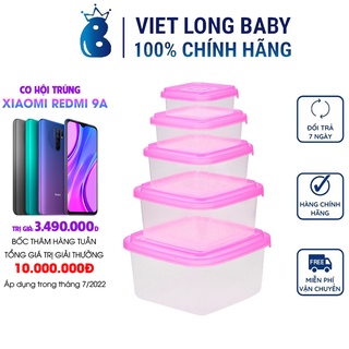Bộ 5 hộp đựng thực phẩm Song Long 2812 cao cấp, an toàn cho sức khỏe