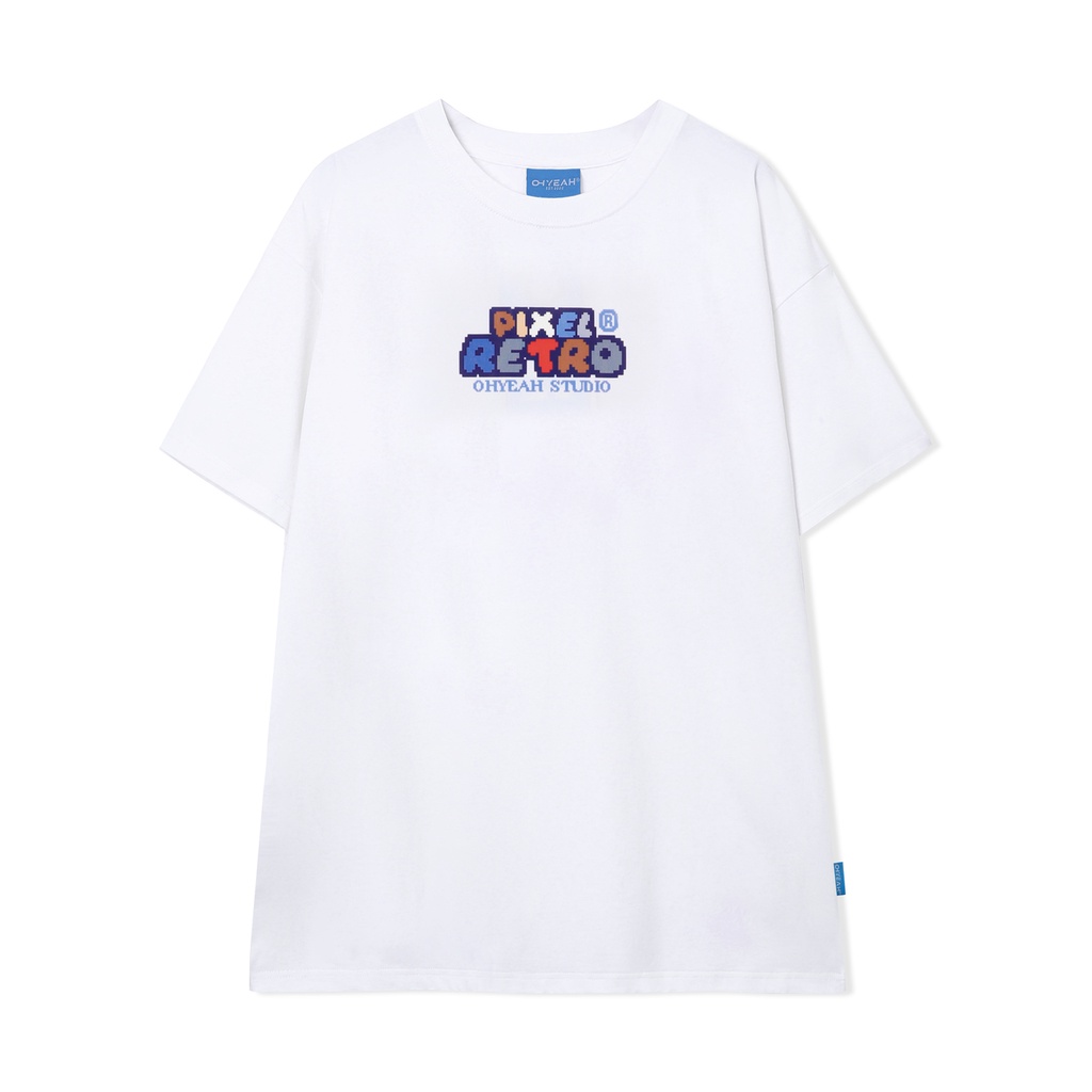 Áo thun tay lỡ OHYEAH phông Unisex nam nữ Premium Cotton oversize form rộng PIXEL RETRO