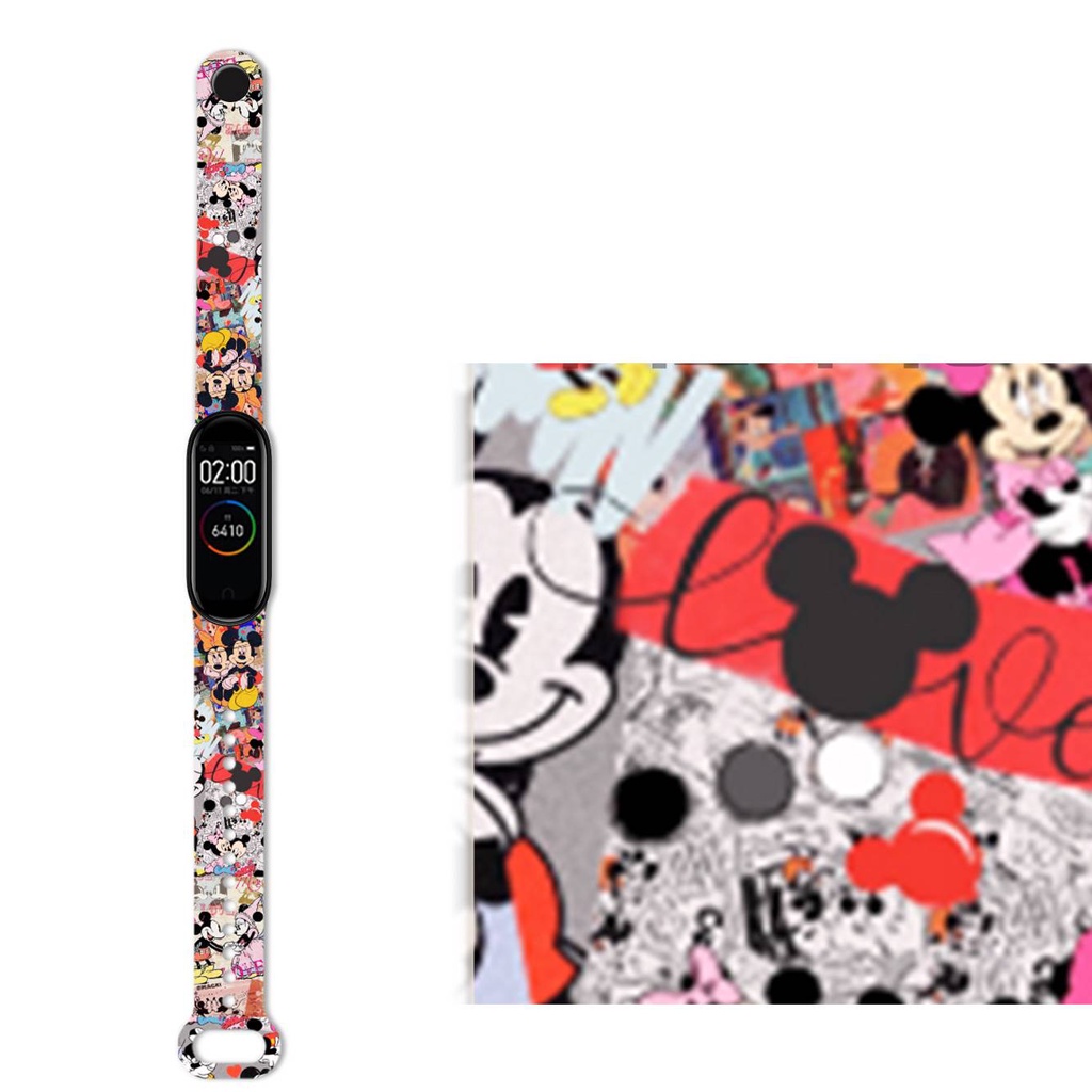 Dây Đeo Thay Thế Bằng Silicone In Họa Tiết Hoạt Hình Cho xiaomi Mi band 7 / xiaomi Mi band 6 5 4 3 / Miband 6 / 5 / xiaomi band 4