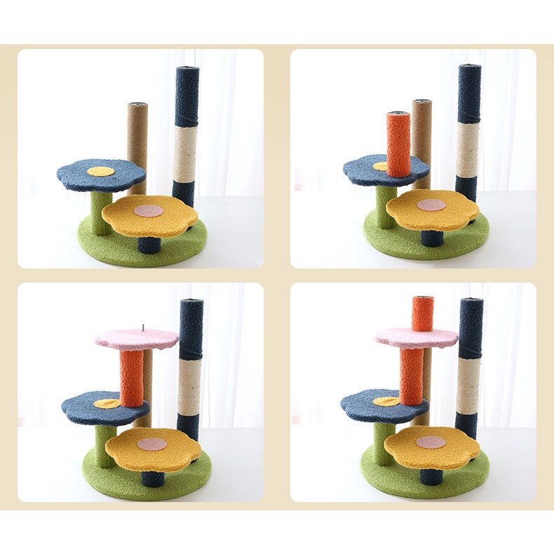 Trụ hoa chui 4 tầng dành cho mèo (cat tree)