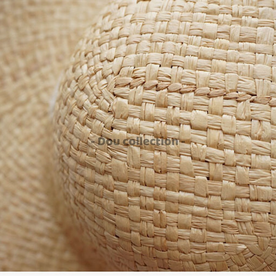 [NowShip2h] Nón Cói (Mũ Cói) Raffia Sợi Tự Nhiên Vành Rộng ViềnTua Rua Phối Dây Ren Đi Biển - Mã NC009