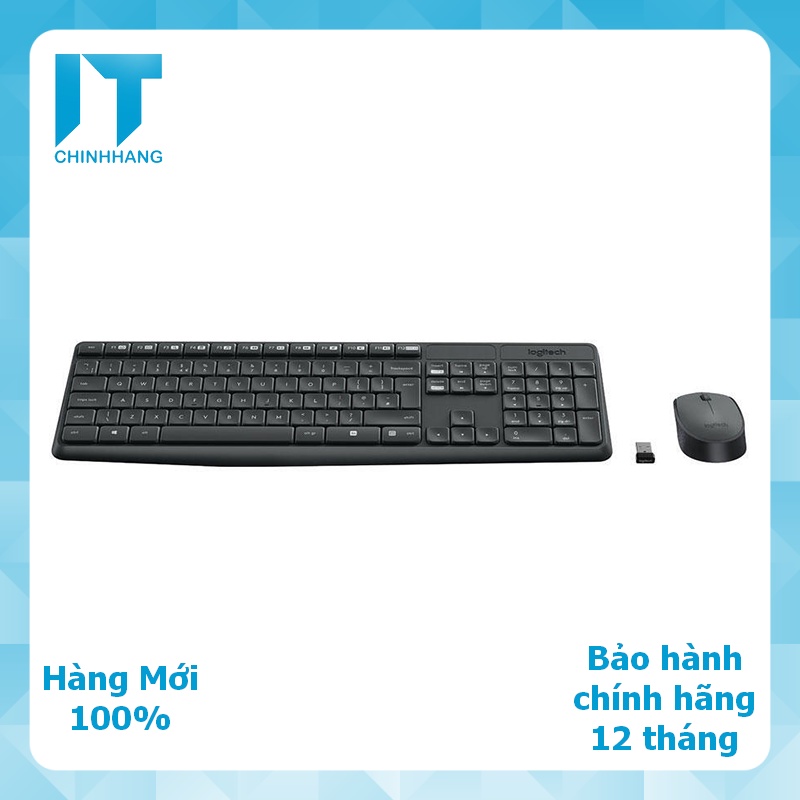 Combo Bàn Phím &amp; Chuột Không Dây Logitech MK235 - Hàng Chính Hãng